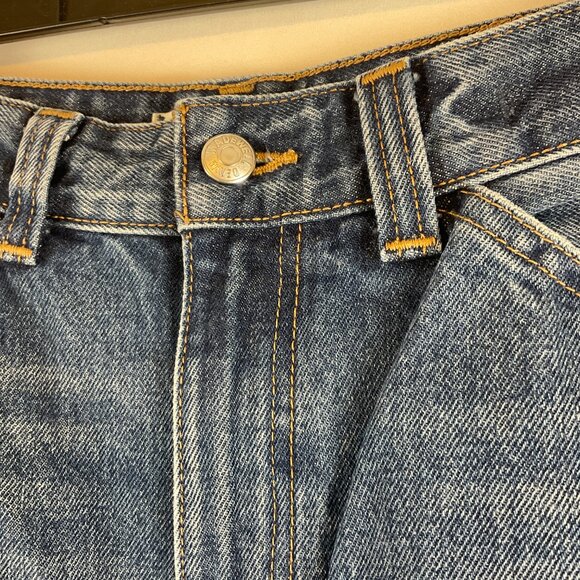 Madewell The Curvy Balloon Jeans 26 Blue Dark Wash Raw Hem - Picture 5 of 11